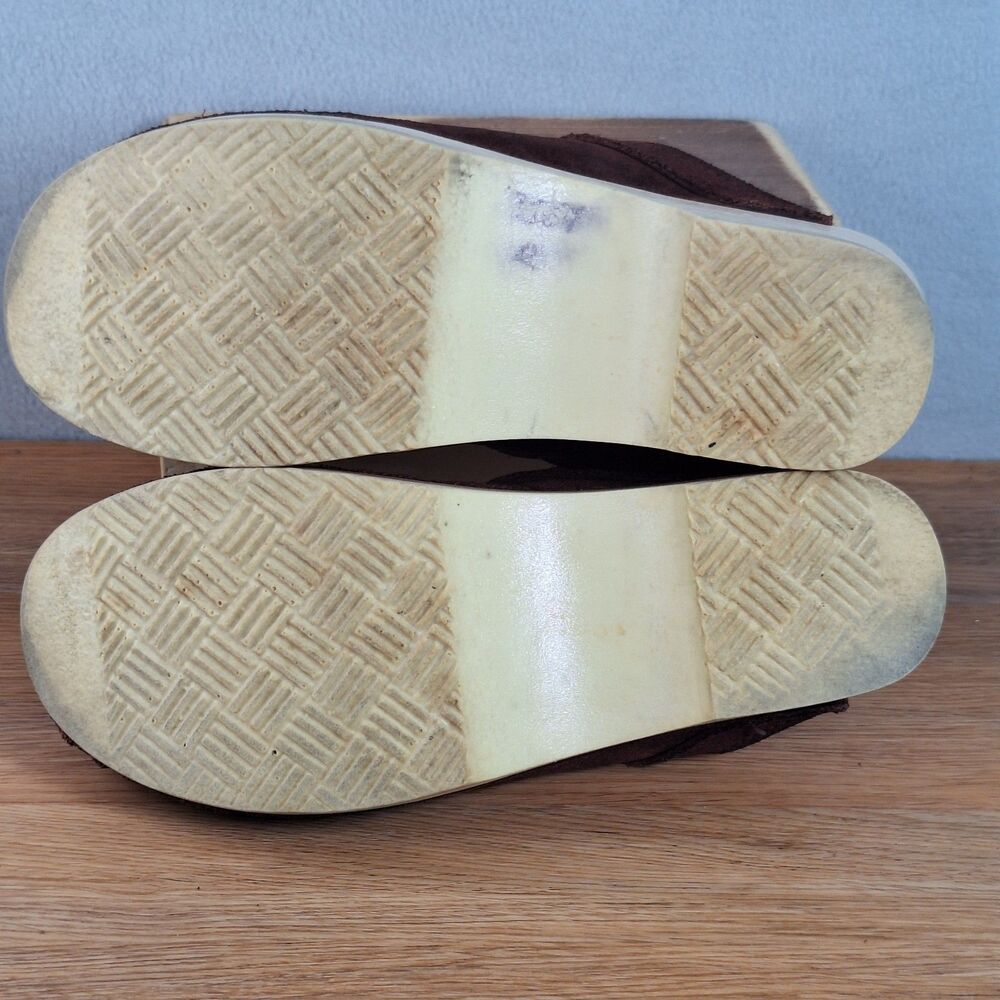 Sven Women's EU 40 Slip-On Suede Clogs Brown Leaf Punch Detail Leather Lined - Picture 8 of 13